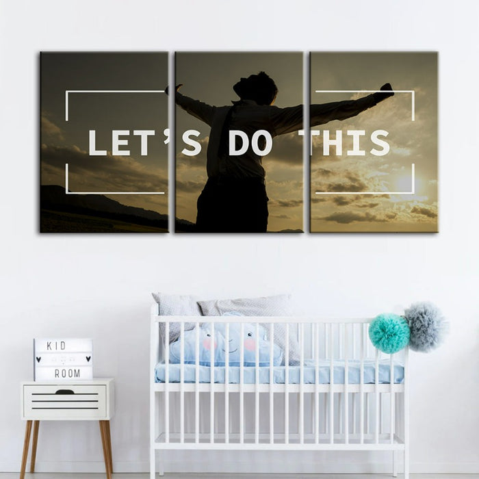 Let's Do This-Canvas Wall Art Painting 3 Pieces