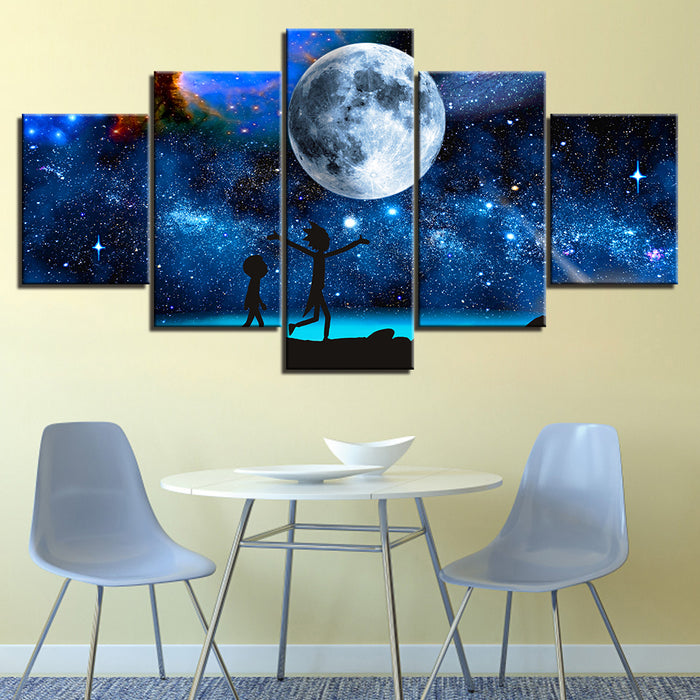 The Moon In The Galaxy   Canvas Wall Art Painting