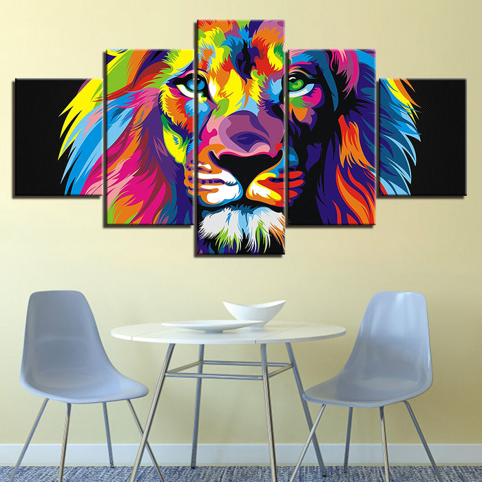 Colorful Lion - Canvas Wall Art Painting
