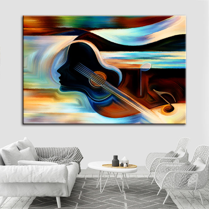 Guitar Lady - Canvas Wall Art Painting