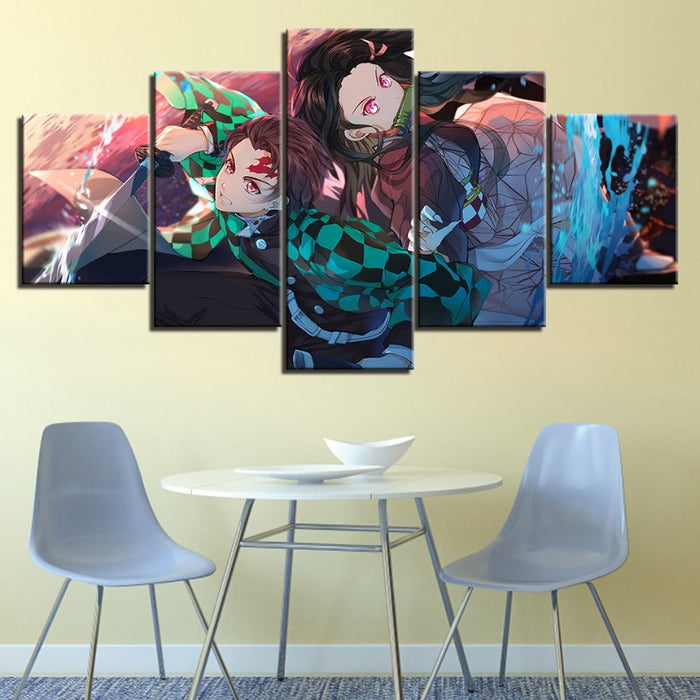 Anime Warrior Team 5 Piece - Canvas Wall Art Painting