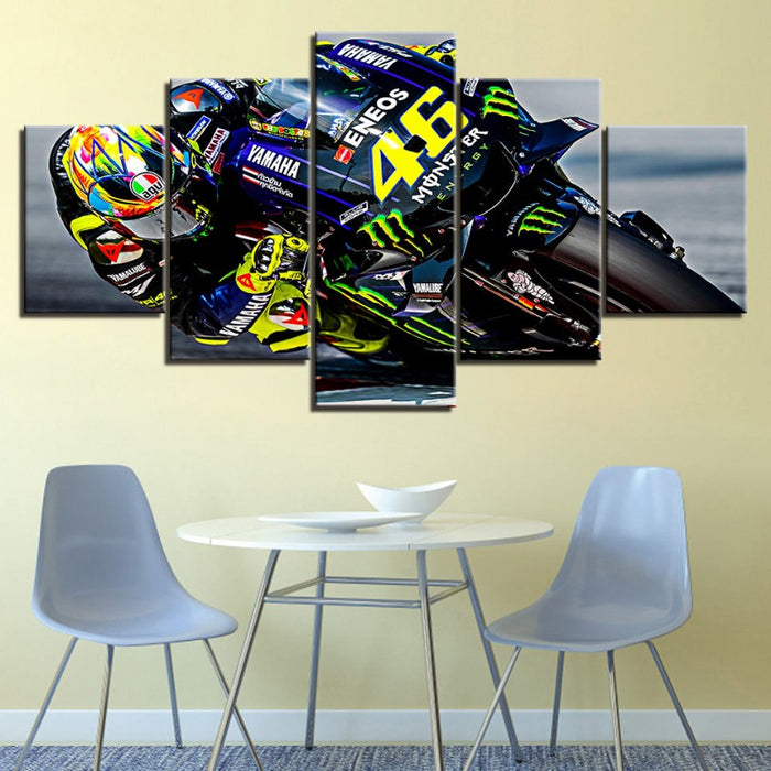 5 Piece Motorcycle Race - Canvas Wall Art Painting