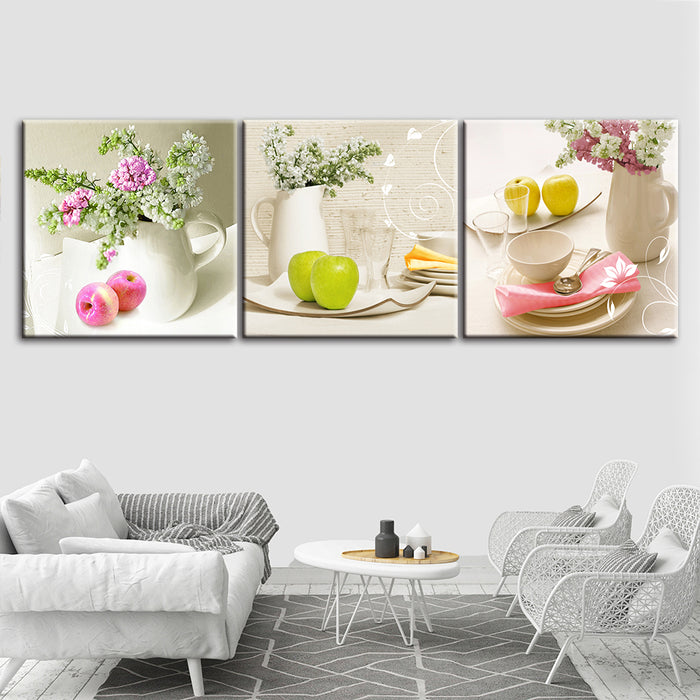 Fruit & Plates - Canvas Wall Art Painting