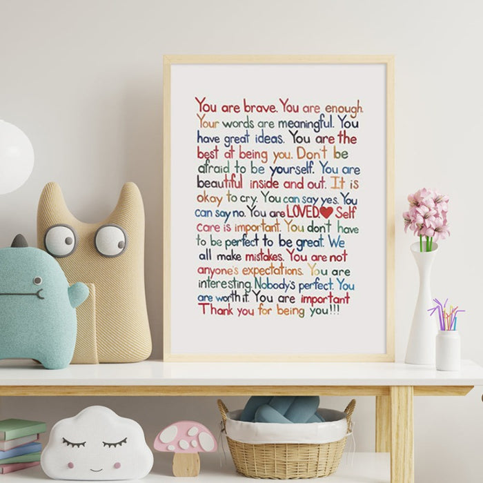 You Are Enough Loved Inspirational Posters Canvas Painting Wall