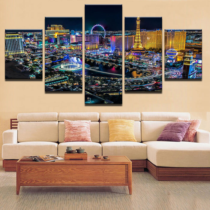 Las Vegas Lights 5 Piece - Canvas Wall Art Painting