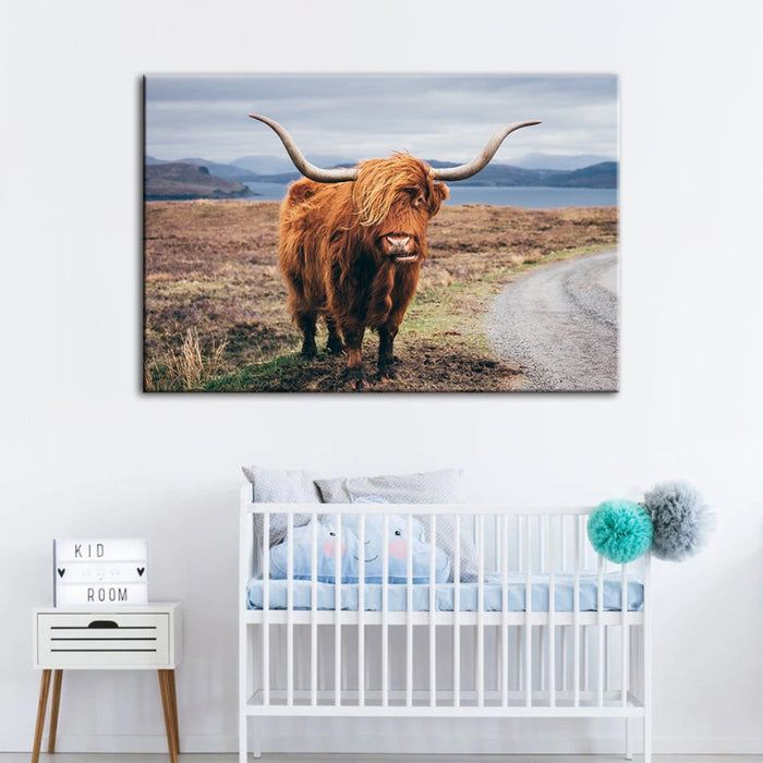 Beautiful Brown Cow - Canvas Wall Art Painting