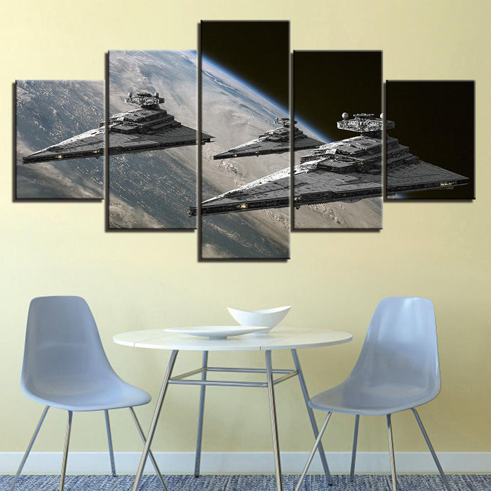 Ships In Space - Canvas Wall Art Painting