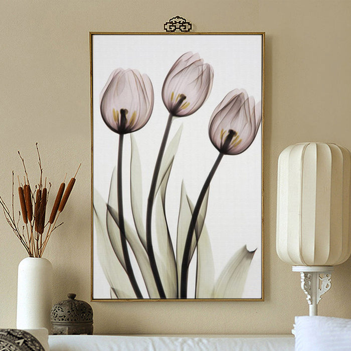 Modern Europe Tulip Transparent - Canvas Wall Art Painting