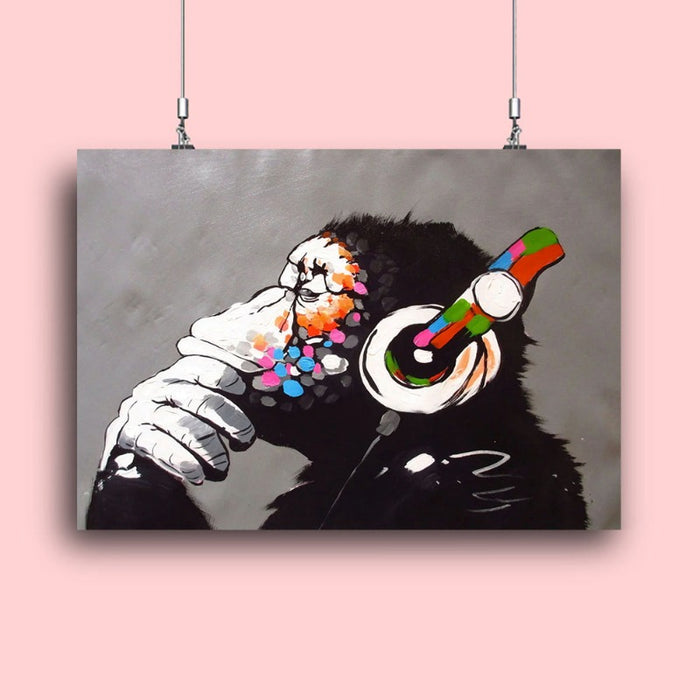 Musical Monkey - Canvas Wall Art Painting