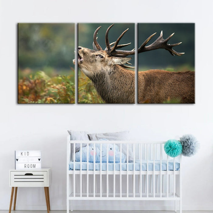 Bleating Elk - Canvas Wall Art Painting 3 Pieces