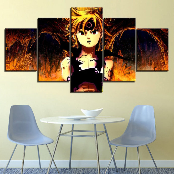 5 Piece Amazing The Seven Deadly Sins - Canvas Wall Art Painting