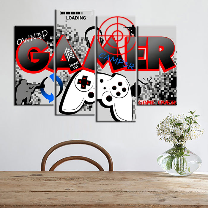 Gamer Board 4 Piece - Canvas Wall Art Painting