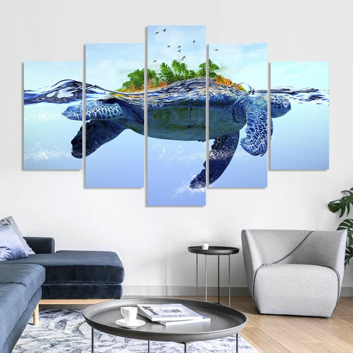 Beautiful Aquatic Turtle - Canvas Wall Art Painting