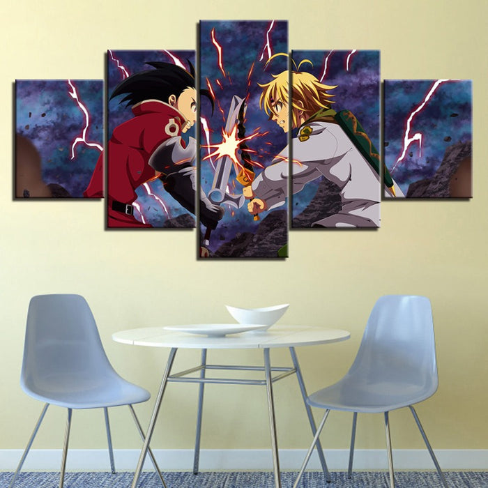 5 Piece The Seven Deadly Sins - Canvas Wall Art Painting