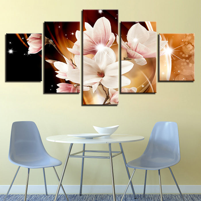 Deep Magnolias 5 Piece - Canvas Wall Art Painting