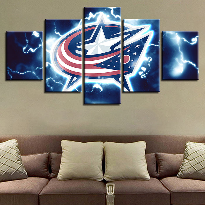 Columbus Blue Jackets 5 Piece - Canvas Wall Art Painting