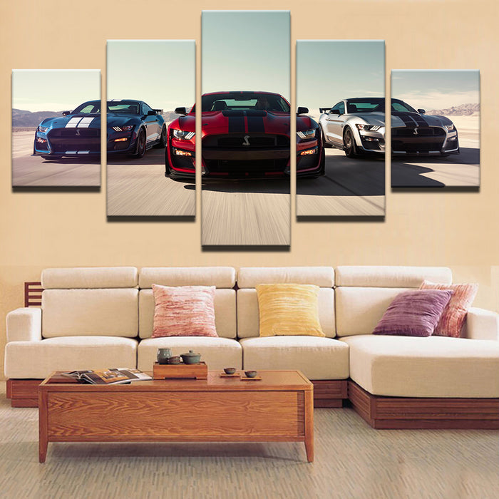 Racing Luxury Cars 5 Piece - Canvas Wall Art Painting