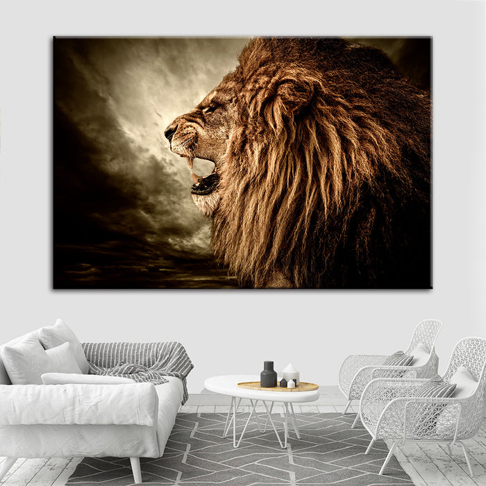 Roaring Lion - Canvas Wall Art Painting