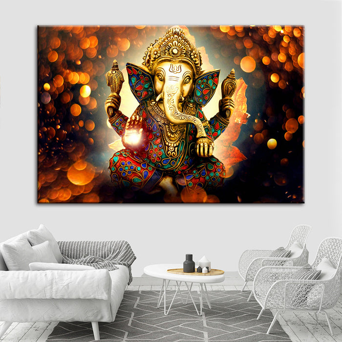 Hindu Lord Ganesha - Canvas Wall Art Painting