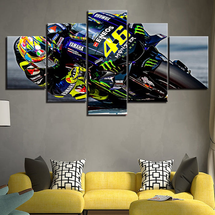 5 Piece Motorcycle Race - Canvas Wall Art Painting