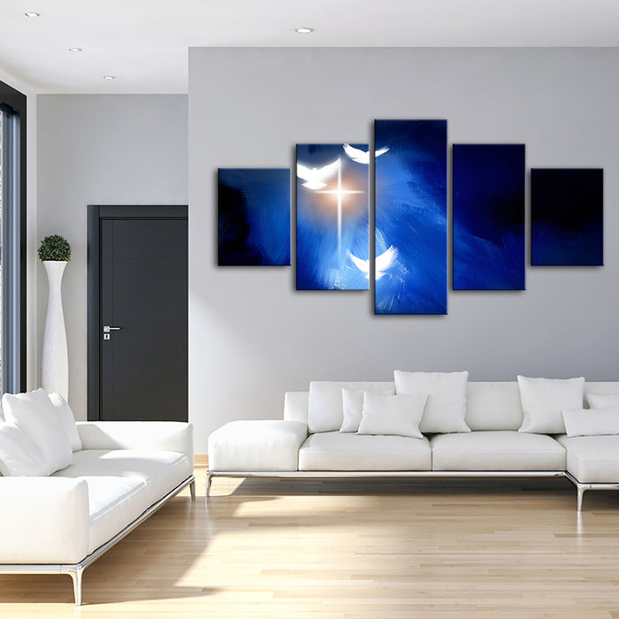 Shining Doves 5 Piece - Canvas Wall Art Painting