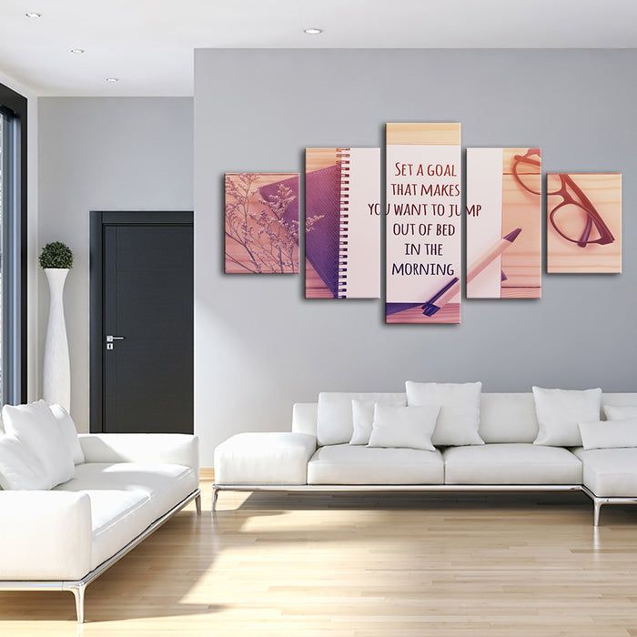 Set A Goal 5 Piece - Canvas Wall Art Painting