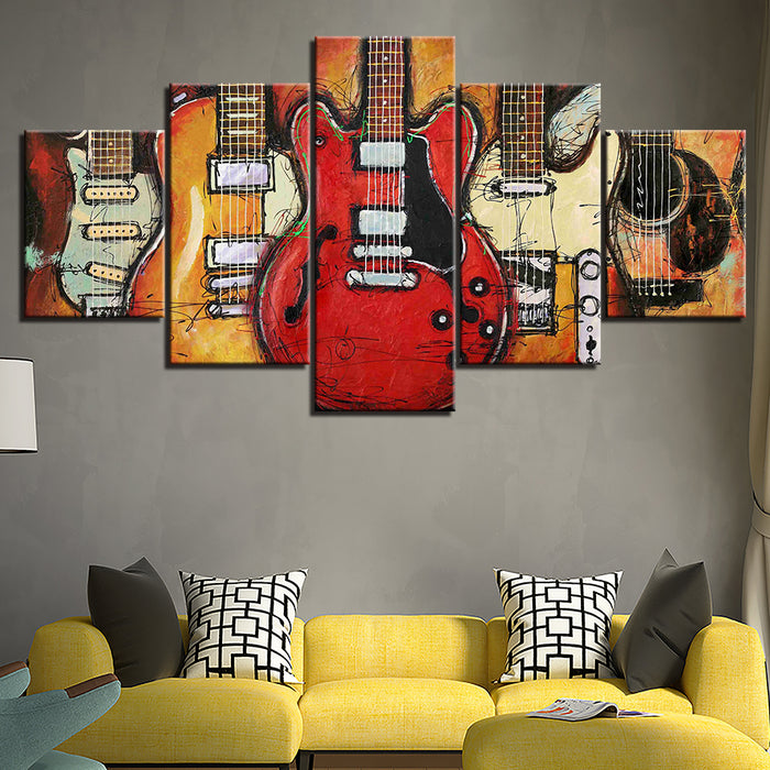 Guitars On Guitars - Canvas Wall Art Painting
