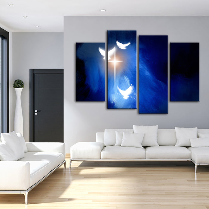 Shining Doves 4 Piece - Canvas Wall Art Painting