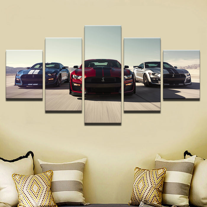 Racing Luxury Cars 5 Piece - Canvas Wall Art Painting