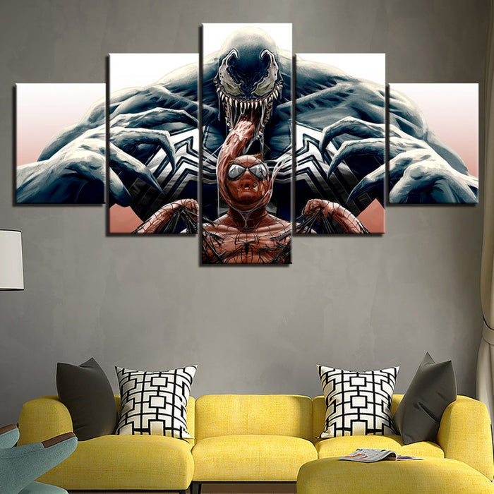 Spider Man vs Venom 5 Piece Canvas Wall Art | High-Definition Prints