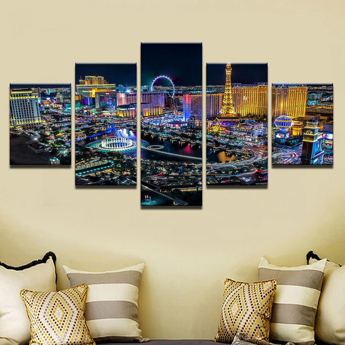 Las Vegas Lights 5 Piece - Canvas Wall Art Painting — Original Wall Arts