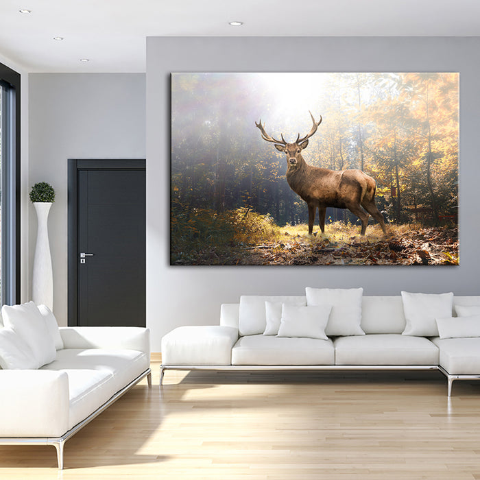Majestic Deer In The Woods - Canvas Wall Art Painting