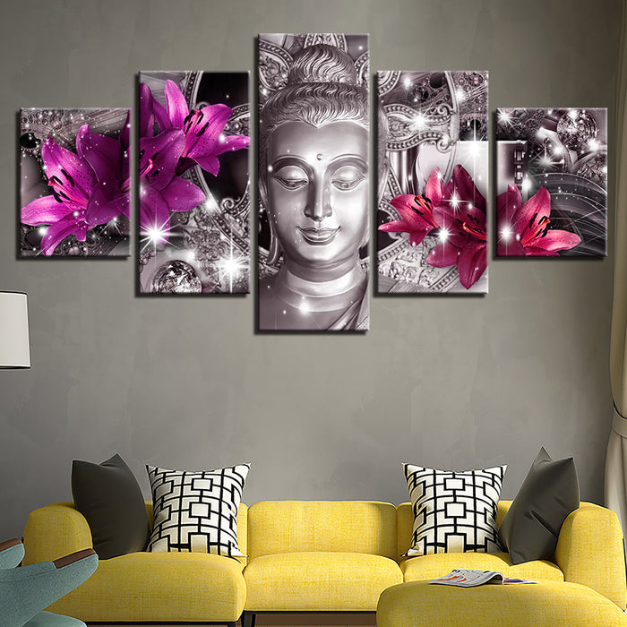 Peaceful Lilies 5 Piece - Canvas Wall Art Paintings
