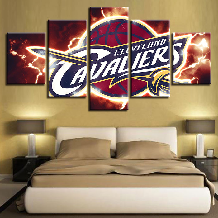 Cleveland Cavaliers 5 Piece - Canvas Wall Art Painting