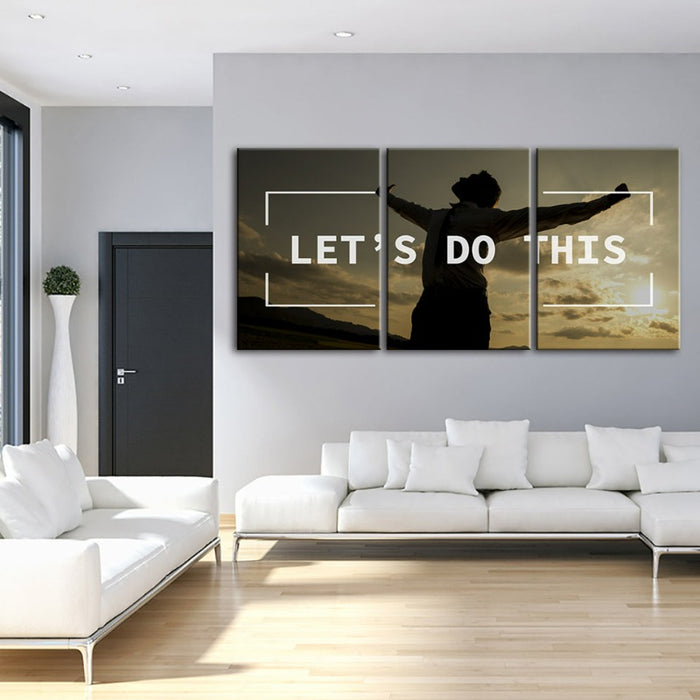 Let's Do This-Canvas Wall Art Painting 3 Pieces
