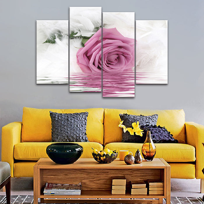 Pink Rose In Water - Canvas Wall Art Painting