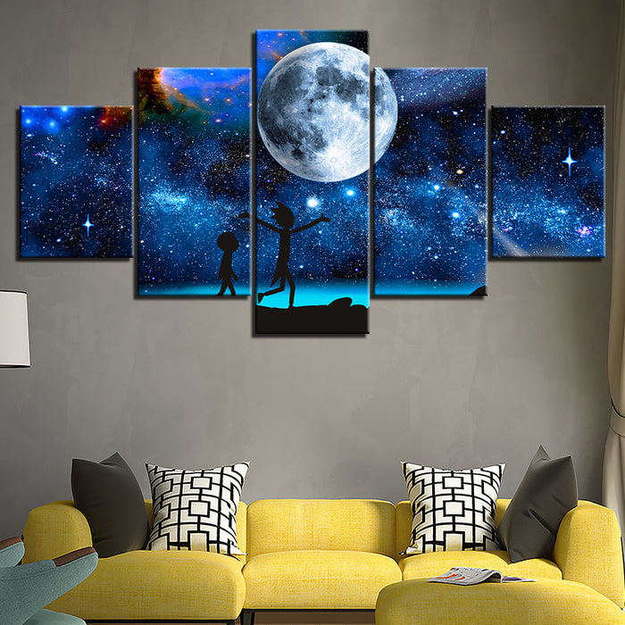 The Moon In The Galaxy   Canvas Wall Art Painting