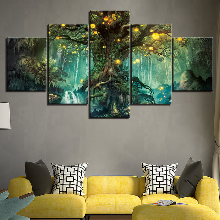 Magic Forest Trunk 5 Piece - Canvas Wall Art Painting
