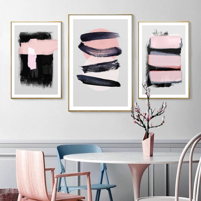 Pink Watercolor Ink - Canvas Wall Art Painting