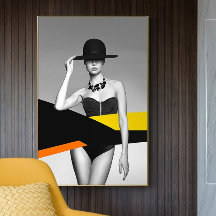 Model Figure  - Canvas Wall Art Painting