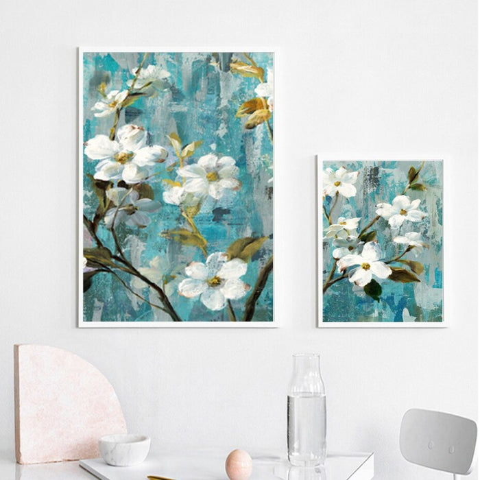 Apple White Flower Pictures - Canvas Wall Art Painting