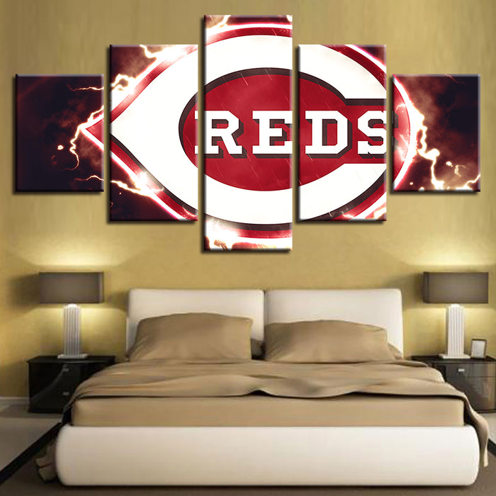 Cincinnati Reds 5 Pieces-Canvas Wall Art Painting