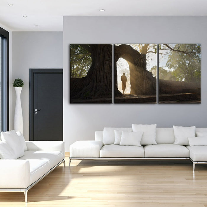 Lone Man Nature-Canvas Wall Art Painting 3 Pieces