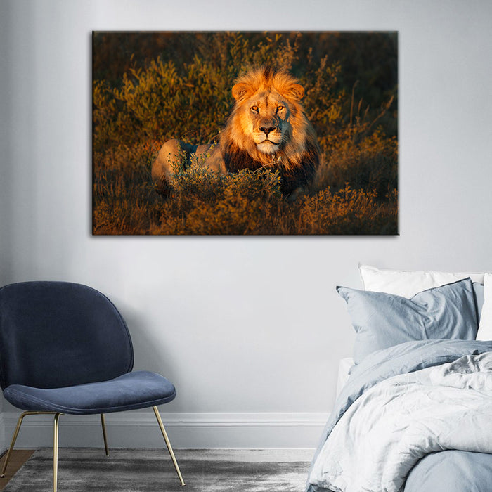 Divine Sunset Lion - Canvas Wall Art Painting