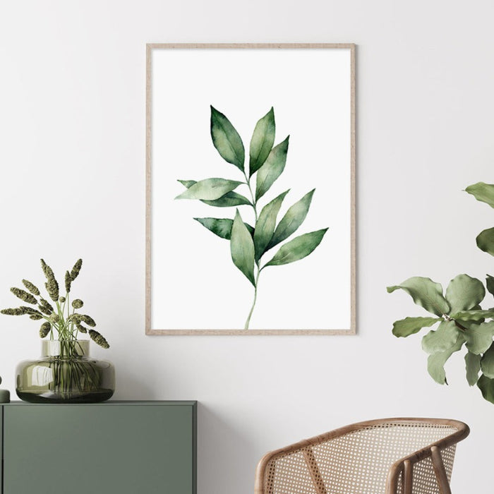 Green Leaf Tropical Botanical Watercolor Posters
