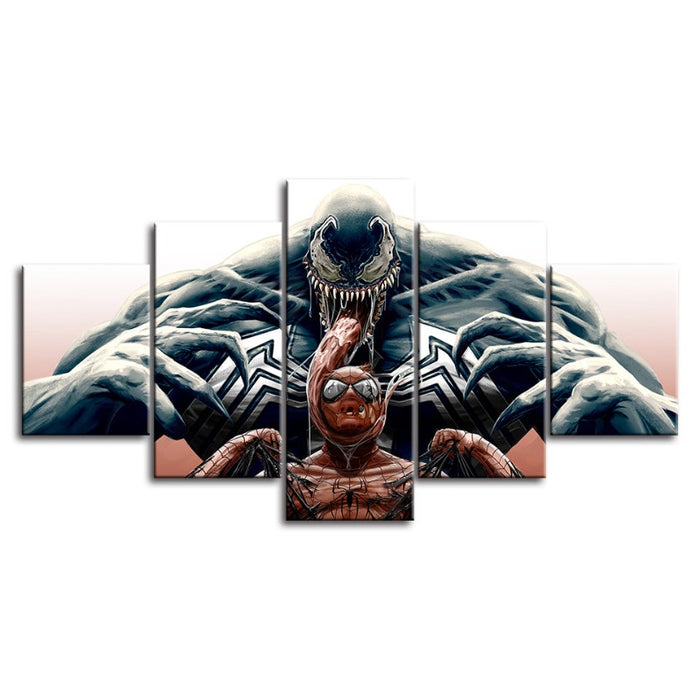 Spider Man vs Venom 5 Piece Canvas Wall Art | High-Definition Prints