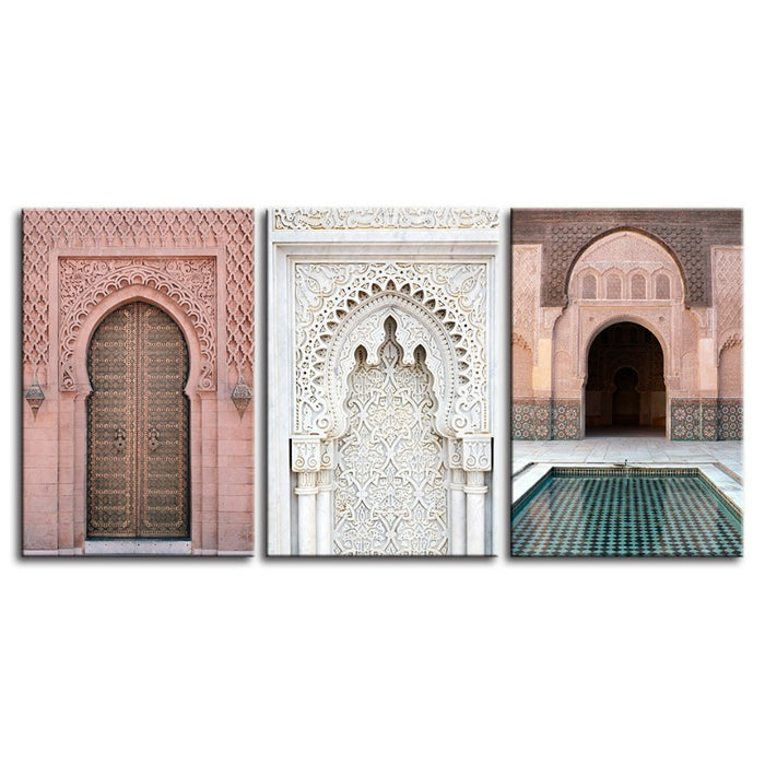 Beautiful Architectonic Design-Canvas Wall Art Painting 3 Pieces