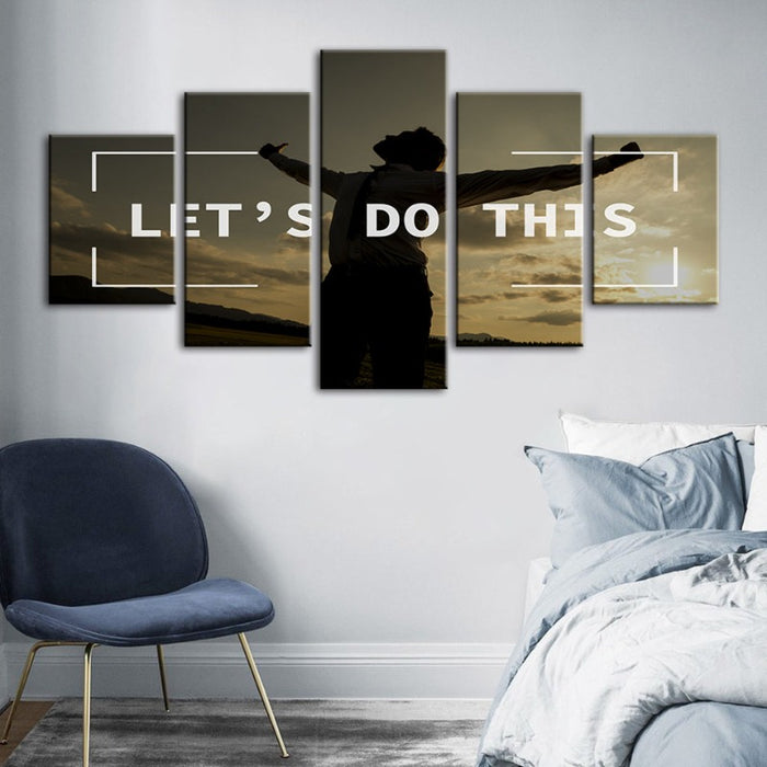 5 Piece Let's Do This - Canvas Wall Art Painting