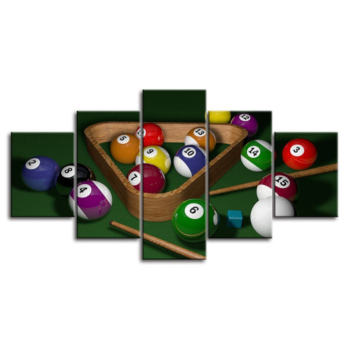 5 Piece Pool Balls - Canvas Wall Art Painting