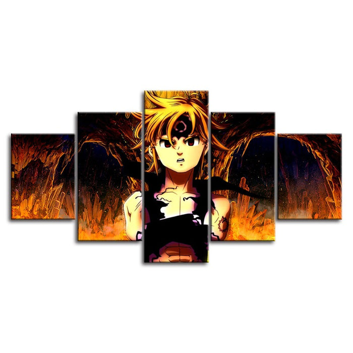 5 Piece Amazing The Seven Deadly Sins - Canvas Wall Art Painting